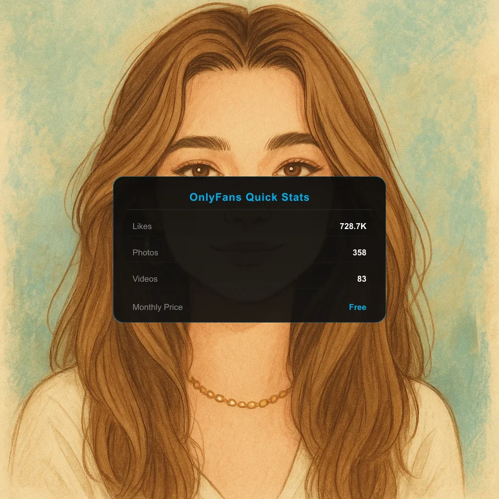 Laruen111 Portrait illustration + OnlyFans Quick Stats overlay