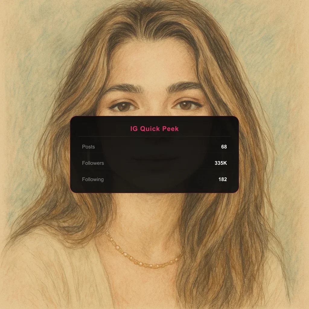 Laruen111 Portrait illustration + Instagram Quick Stats overlay